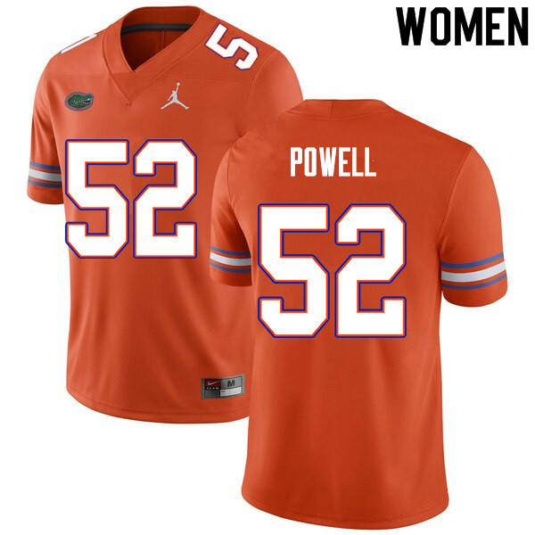 Women #52 Antwuan Powell Florida Gators College Football Jerseys Sale-Orange